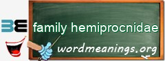 WordMeaning blackboard for family hemiprocnidae